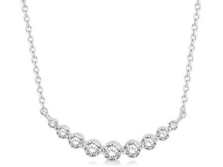 1 2 Ctw Diamond Smile Necklace in 14K White Gold For Discount