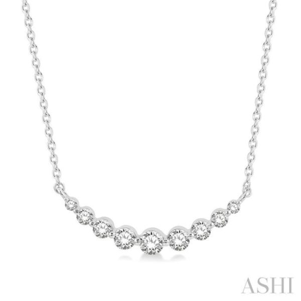 1 2 Ctw Diamond Smile Necklace in 14K White Gold For Discount