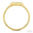 1 10 ctw Petite Heart Round Cut Diamond Stackable Fashion Ring in 10K Yellow Gold Fashion