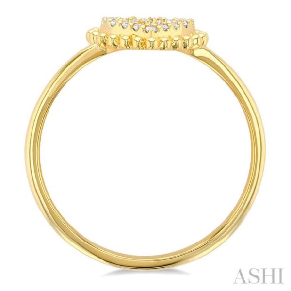 1 10 ctw Petite Heart Round Cut Diamond Stackable Fashion Ring in 10K Yellow Gold Fashion