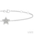 1 10 ctw Petite Star Round Cut Diamond Fashion Bracelet in 10K White Gold Online Hot Sale