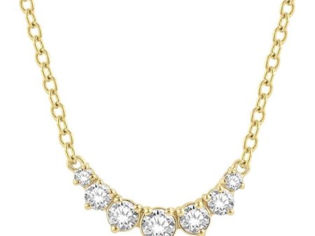 1 4 Ctw Graduated Diamond Smile Necklace in 14K Yellow Gold Discount