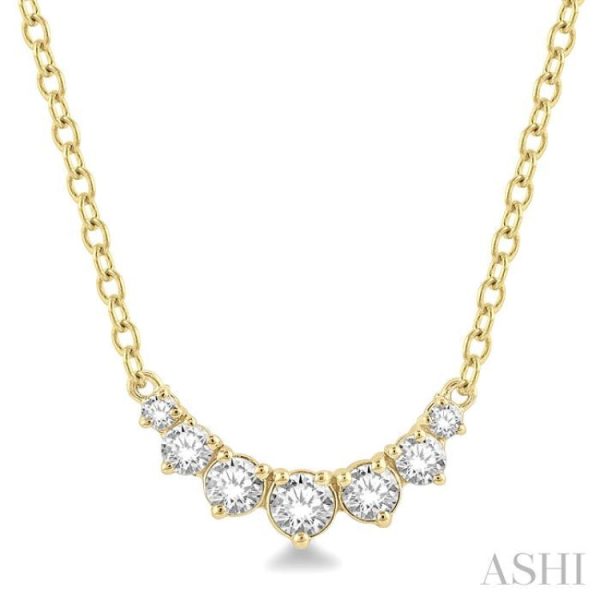 1 4 Ctw Graduated Diamond Smile Necklace in 14K Yellow Gold Discount