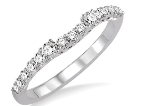 1 2 Ctw Round Cut Diamond Wedding Band in 14K White Gold Discount