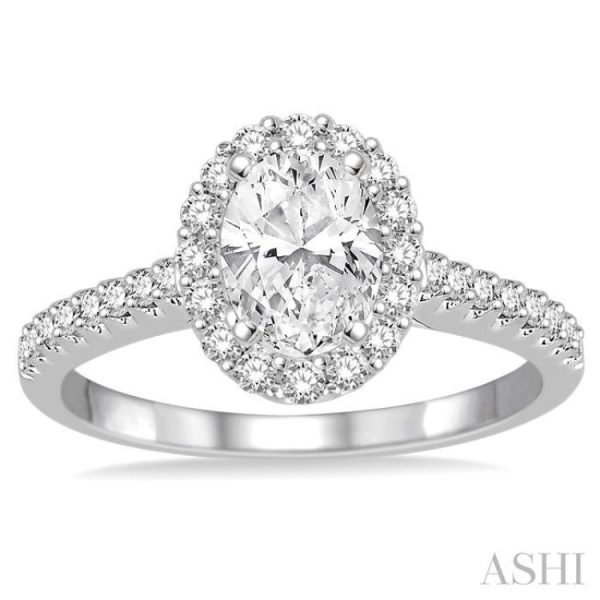 1 3 Ctw Round Cut Diamond Semi-Mount Engagement Ring in 14K White Gold Online now