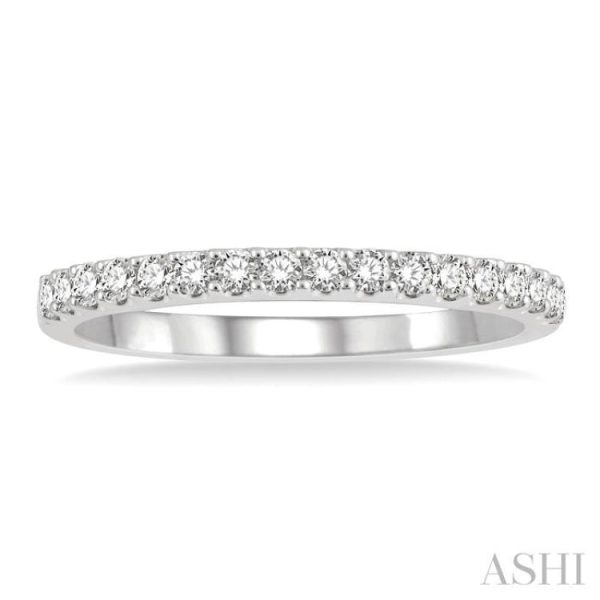 1 3 ctw Round Cut Diamond Wedding Band in 14K White Gold Fashion