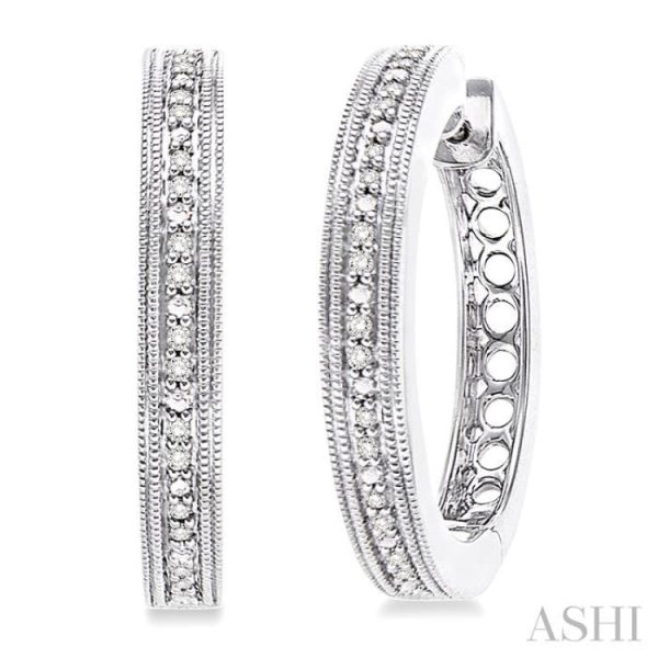 1 10 Ctw Single Cut Diamond Hoop Earrings in Sterling Silver Fashion