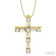 1 4 Ctw Diamond Cross Pendant in 14K Yellow Gold with chain For Cheap