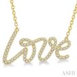 1 4 Ctw Love Round Cut Diamond Necklace in 14K Yellow Gold Cheap