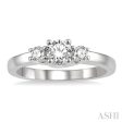 1 2 Ctw Round Cut Diamond Three-Stone Ring in 14K White Gold Online