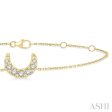 1 20 ctw Petite Crescent Moon Round Cut Diamond Fashion Bracelet in 10K Yellow Gold Cheap