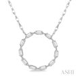 1 4 Ctw Circle Round Cut Diamond Necklace in 14K White Gold Cheap