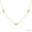 1 10 Ctw Round Cut Diamond Station Necklace in 10K Yellow Gold Sale