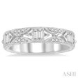 1 3 Ctw Diamond Stack Band in 14K White Gold For Discount