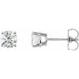 Sterling Silver 5 mm Imitation White Cubic Zirconia Stud Earrings Hot on Sale