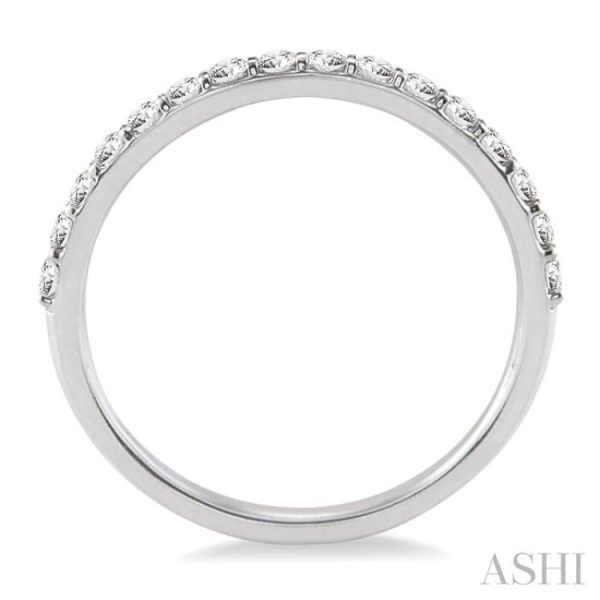 1 3 Ctw Round Cut Diamond Wedding Band in 14K White Gold Fashion