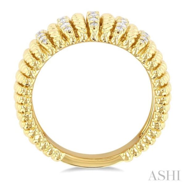 1 3 ctw Dome Shape Rope Bead Round Cut Diamond Fashion Ring in 14K Yellow Gold Online