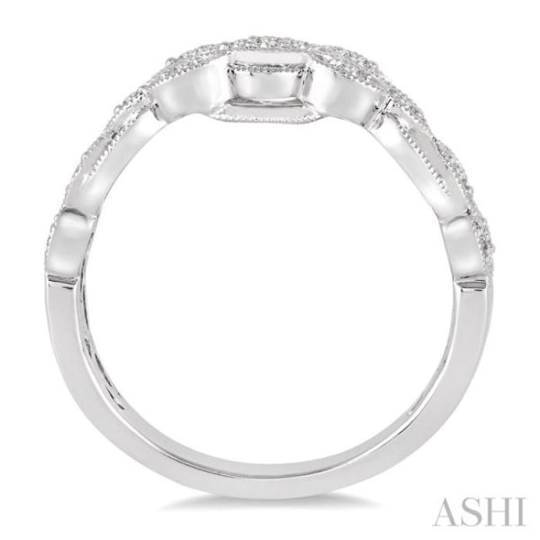 1 10 Ctw Round Cut Diamond Wedding Band in 14K White Gold Online Sale