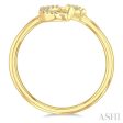 1 20 ctw Petite Crescent and Star Round Cut Diamond Stackable Fashion Ring in 10K Yellow Gold Fashion