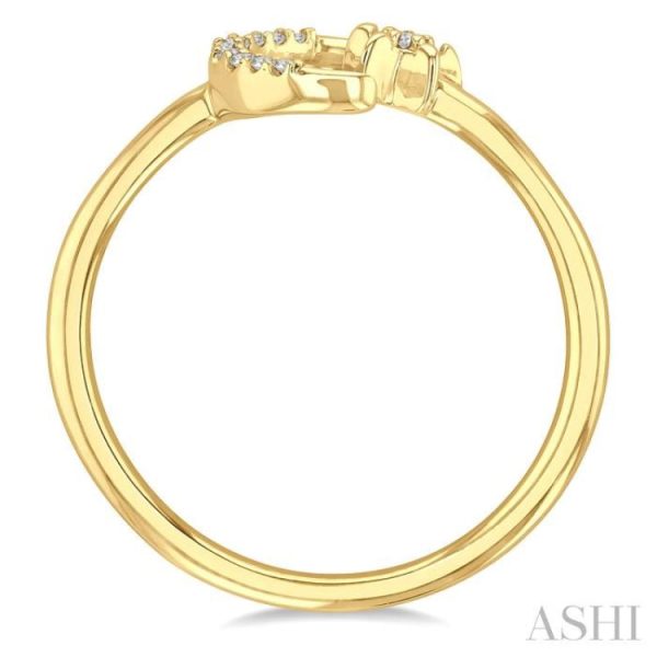 1 20 ctw Petite Crescent and Star Round Cut Diamond Stackable Fashion Ring in 10K Yellow Gold Fashion