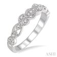 1 10 Ctw Round Cut Diamond Wedding Band in 14K White Gold Online Sale