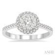 1 2 Ctw Round Shape Diamond Lovebright Ring in 14K White Gold on Sale