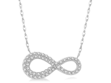 1 4 Ctw Infinity Round Cut Diamond Necklace in 14K White Gold Sale