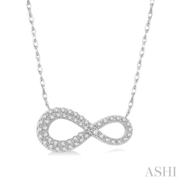 1 4 Ctw Infinity Round Cut Diamond Necklace in 14K White Gold Sale