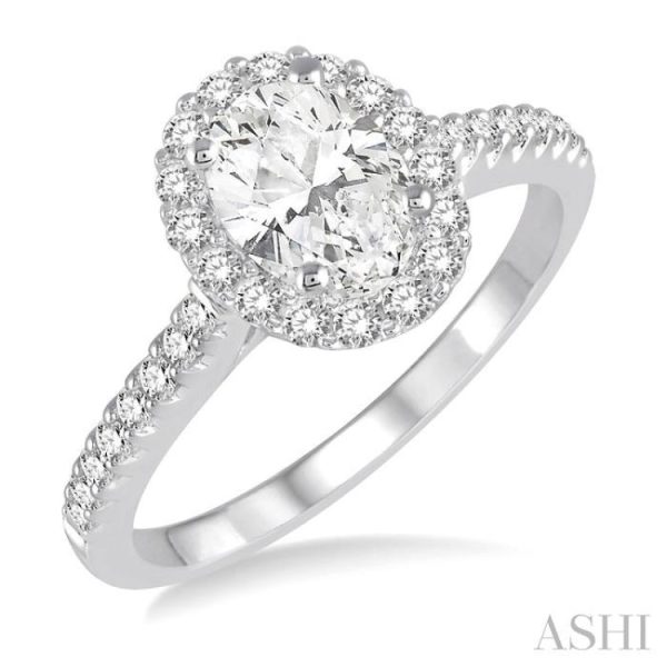 1 3 Ctw Round Cut Diamond Semi-Mount Engagement Ring in 14K White Gold Online now