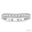 1 3 Ctw Arched Round Cut Diamond Wedding Band in 14K White Gold Cheap