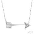 1 20 Ctw Round Cut Diamond Arrow Necklace in 10K White Gold Discount