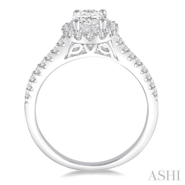 1 3 Ctw Round Cut Diamond Semi-Mount Engagement Ring in 14K White Gold Online now