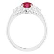 Sterling Silver Lab-Grown Ruby & 1 4 CTW Natural Diamond Ring For Discount