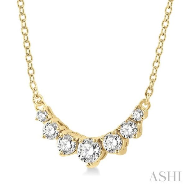 1 4 Ctw Graduated Diamond Smile Necklace in 14K Yellow Gold Discount