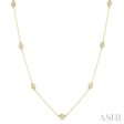 1 10 Ctw Round Cut Diamond Station Necklace in 10K Yellow Gold Sale