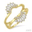 1 2 ctw Baguette and Round Cut Diamond Tiara Insert Ring in 14K Yellow Gold Supply