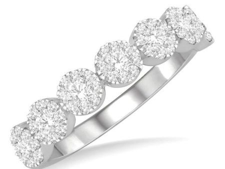 1 2 Ctw Jointed Circular Mount Lovebright round Cut Diamond Ring in 14K White Gold Supply