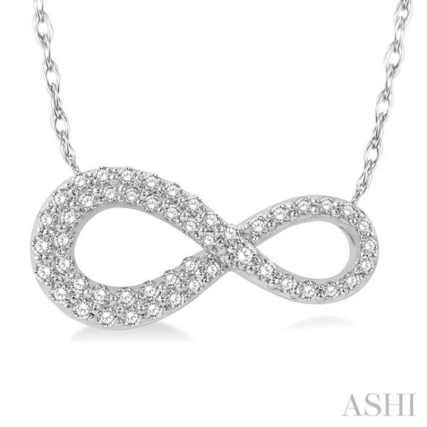 1 4 Ctw Infinity Round Cut Diamond Necklace in 14K White Gold Sale