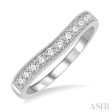 1 3 Ctw Arched Round Cut Diamond Wedding Band in 14K White Gold Cheap