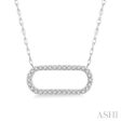 1 10 Ctw Round Cut Diamond Paper Clip Necklace in 14K White Gold Online