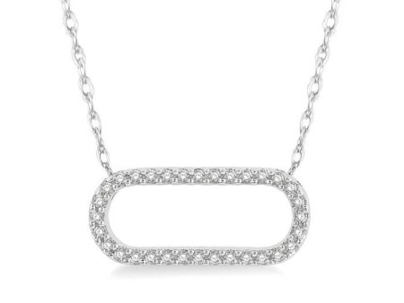 1 10 Ctw Round Cut Diamond Paper Clip Necklace in 14K White Gold Online