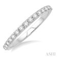 1 3 Ctw Round Cut Diamond Wedding Band in 14K White Gold Fashion