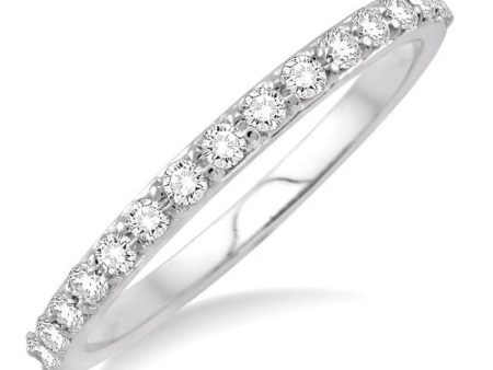 1 3 Ctw Round Cut Diamond Wedding Band in 14K White Gold Fashion