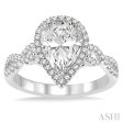 1 2 Ctw Diamond Semi-mount Engagement Ring in 14K White Gold Online