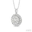 1 2 Ctw Round Cut Diamond Lovebright Pendant in 14K White Gold with Chain Supply