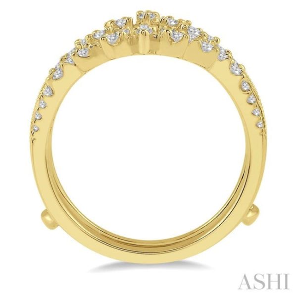 1 2 Ctw Mini Marquise Mounts Round Cut Diamond Insert Ring in 14K Yellow Gold Hot on Sale