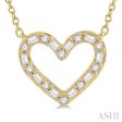 1 2 Ctw Heart Charm Baguette and Round Cut Diamond Necklace in 14K Yellow Gold Online Sale