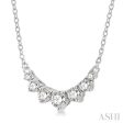 1 4 Ctw Graduated Diamond Smile Necklace in 14K White Gold Online Hot Sale