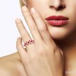 1 2 ctw Scalloped Edge 4X3 MM Oval & 2.2 MM Round Cut Ruby and Round Cut Diamond Precious Ring in 14K Yellow Gold Hot on Sale