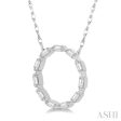 1 4 Ctw Circle Round Cut Diamond Necklace in 14K White Gold Cheap